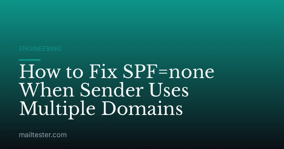 How to Fix SPF=none When Sender Uses Multiple Domains