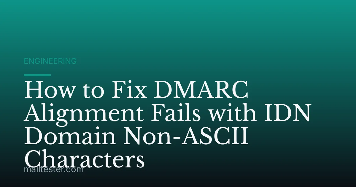 How to Fix DMARC Alignment Fails with IDN Domain Non-ASCII Characters