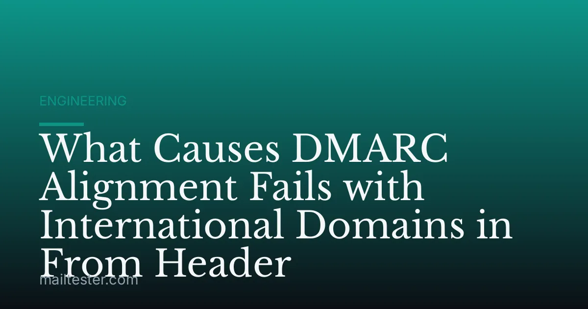 What Causes DMARC Alignment Fails with International Domains in From Header