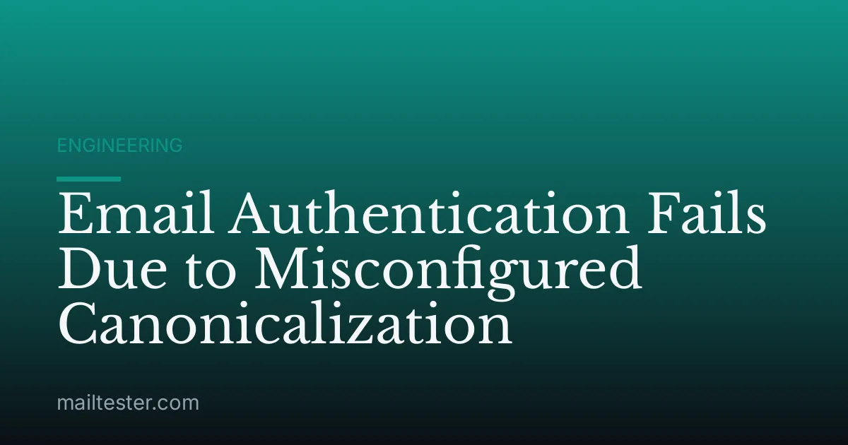 Email Authentication Fails Due to Misconfigured Canonicalization