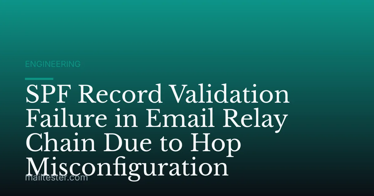 SPF Record Validation Failure in Email Relay Chain Due to Hop Misconfiguration