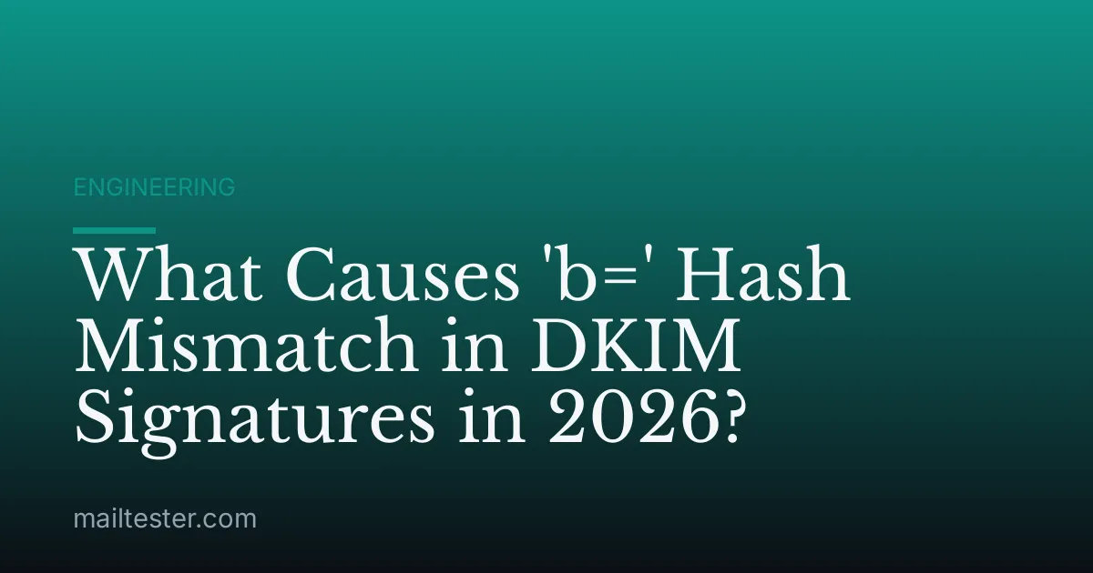 What Causes 'b=' Hash Mismatch in DKIM Signatures in 2026?