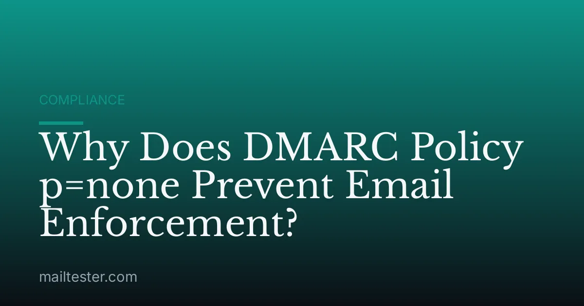 Why Does DMARC Policy p=none Prevent Email Enforcement?