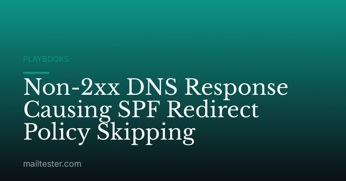 Non-2xx DNS Response Causing SPF Redirect Policy Skipping