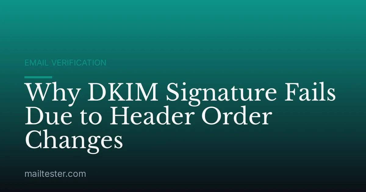 Why DKIM Signature Fails Due to Header Order Changes