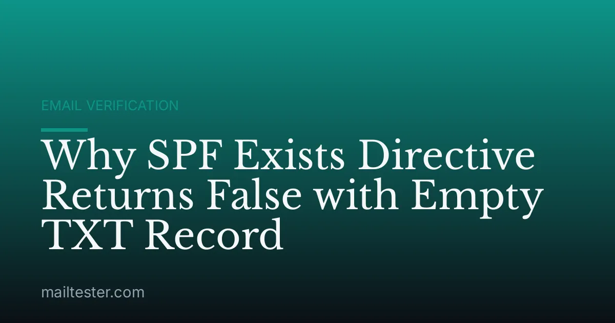 Why SPF Exists Directive Returns False with Empty TXT Record