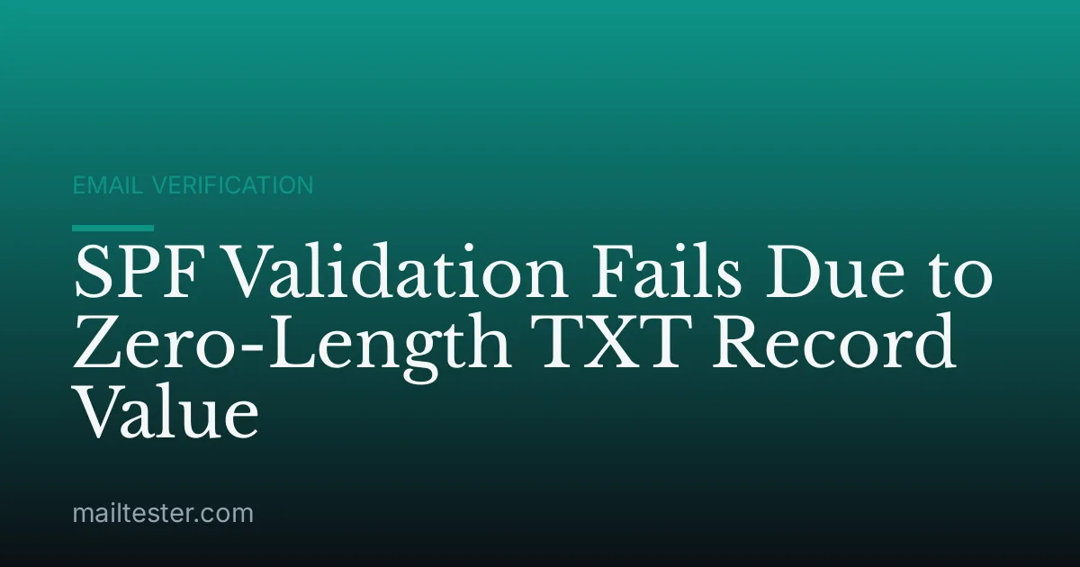 SPF Validation Fails Due to Zero-Length TXT Record Value