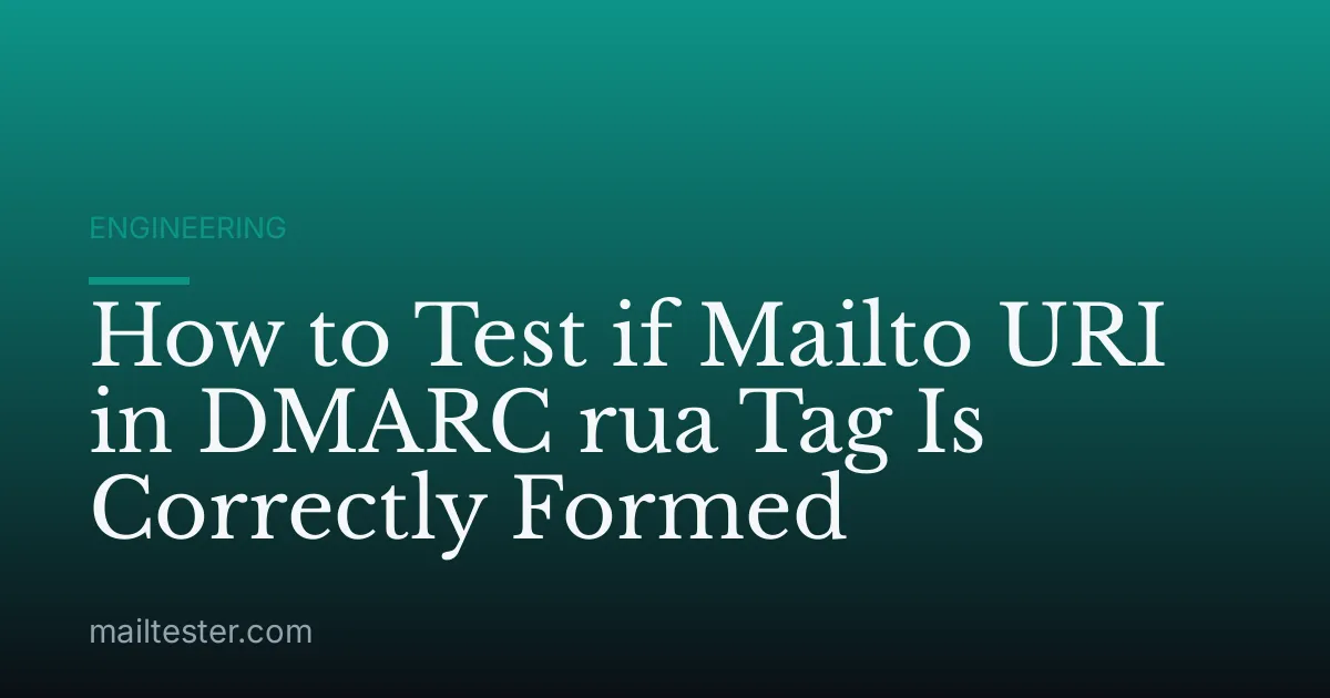 How to Test if Mailto URI in DMARC rua Tag Is Correctly Formed
