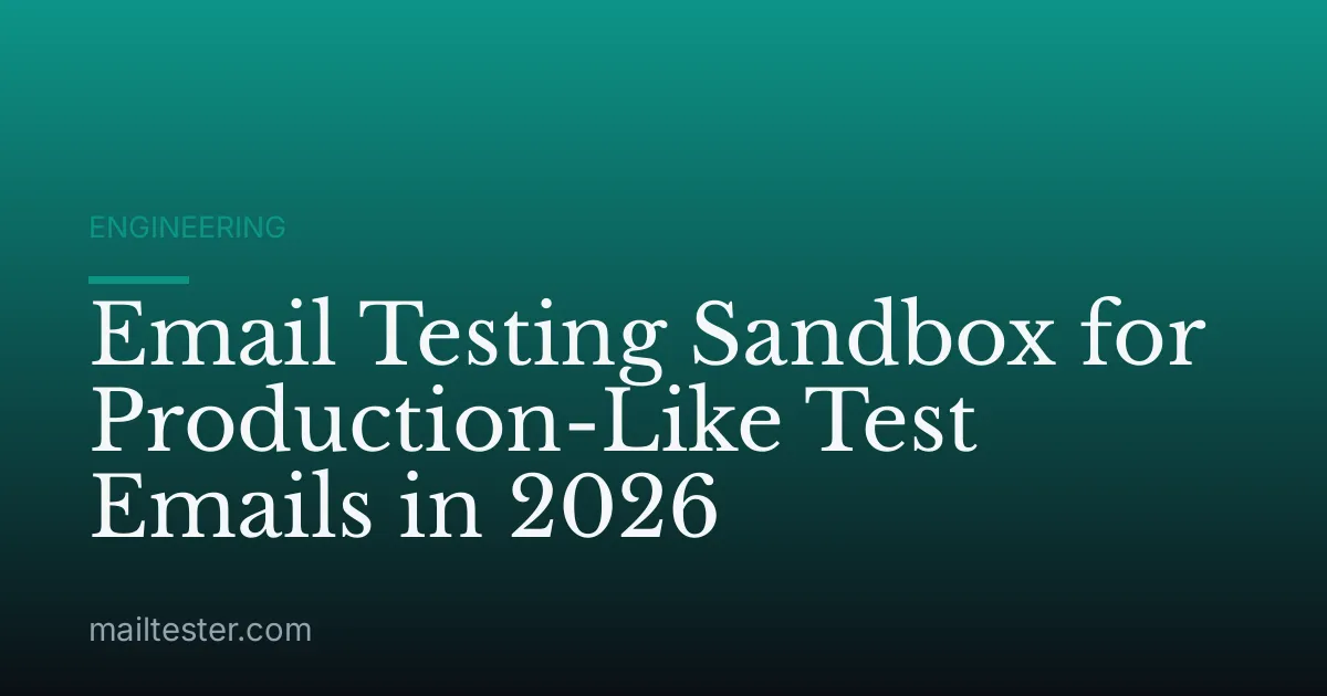 Email Testing Sandbox for Production-Like Test Emails in 2026