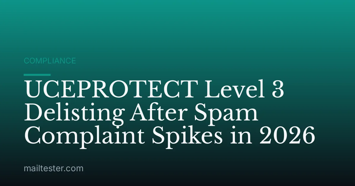UCEPROTECT Level 3 Delisting After Spam Complaint Spikes in 2026