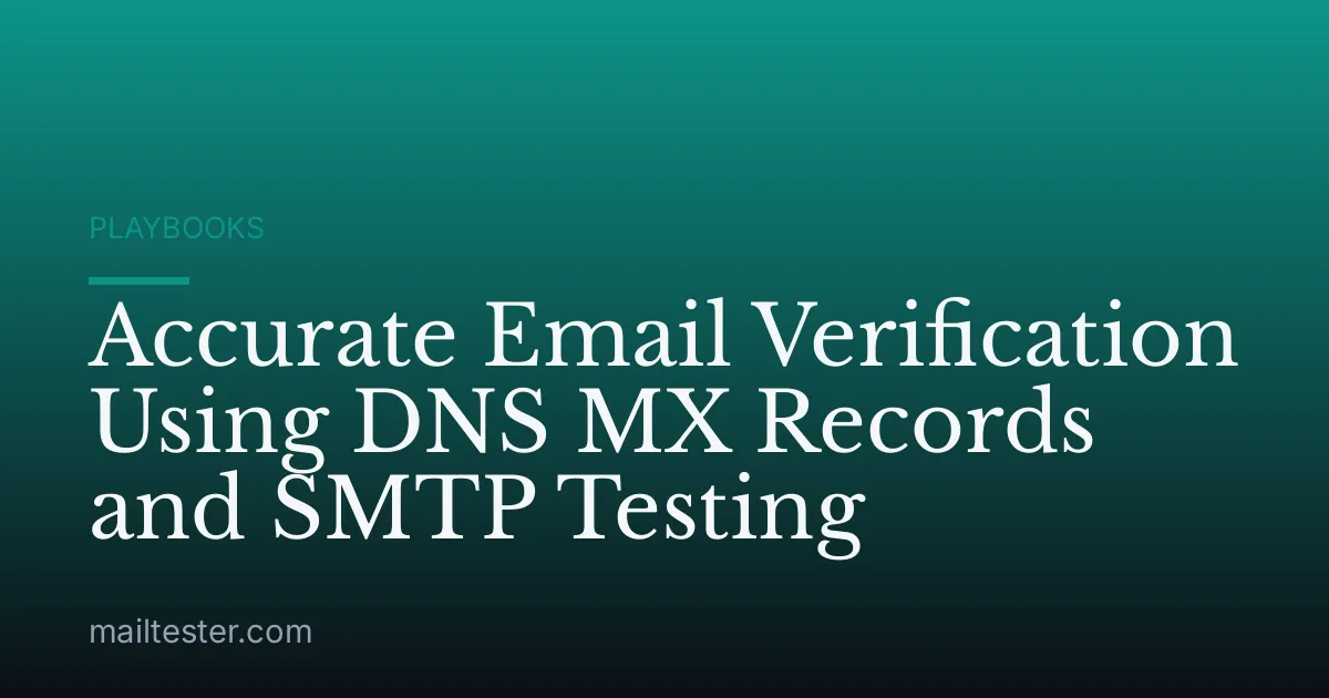 Accurate Email Verification Using DNS MX Records and SMTP Testing