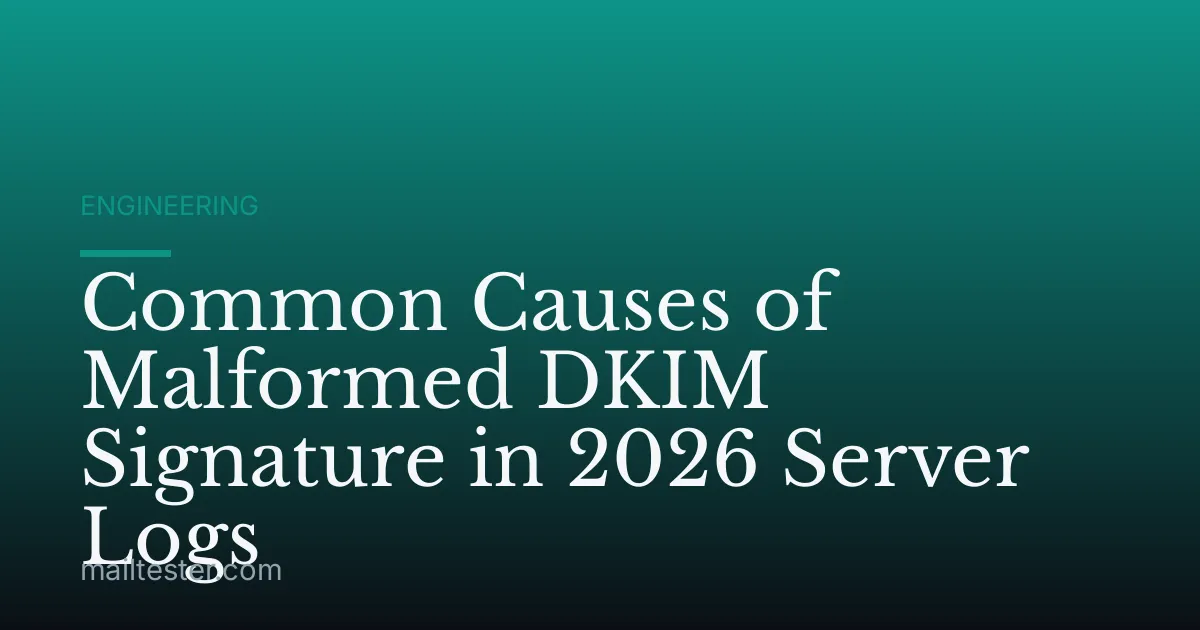 Common Causes of Malformed DKIM Signature in 2026 Server Logs