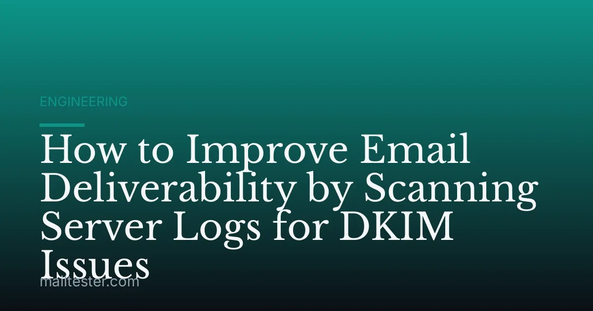 How to Improve Email Deliverability by Scanning Server Logs for DKIM Issues