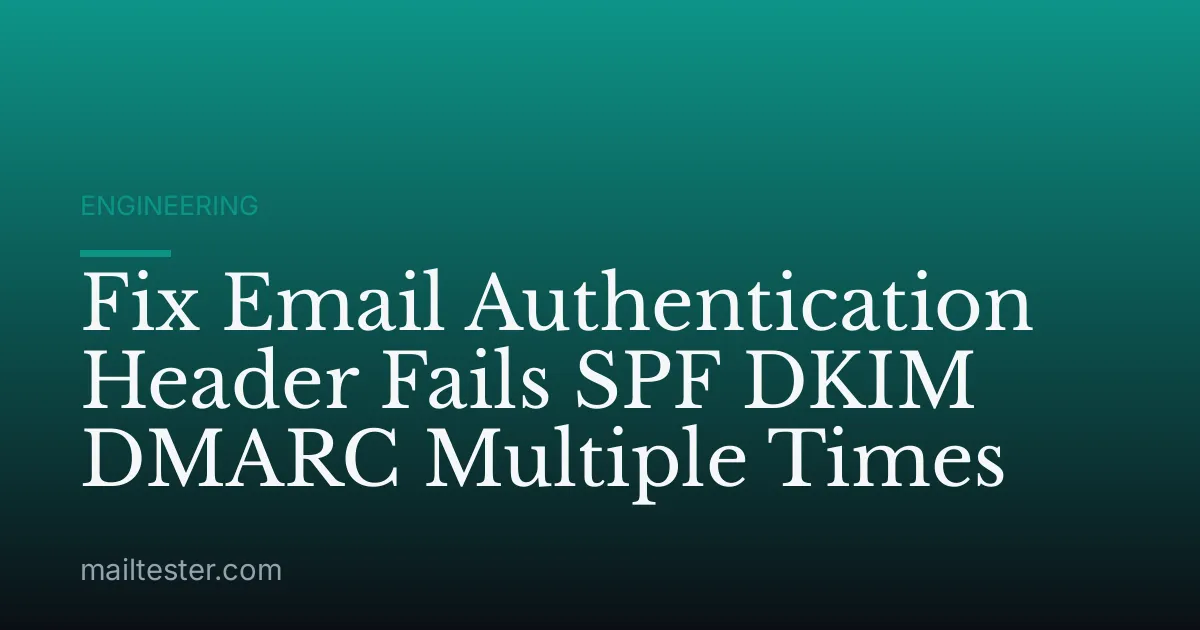Fix Email Authentication Header Fails SPF DKIM DMARC Multiple Times