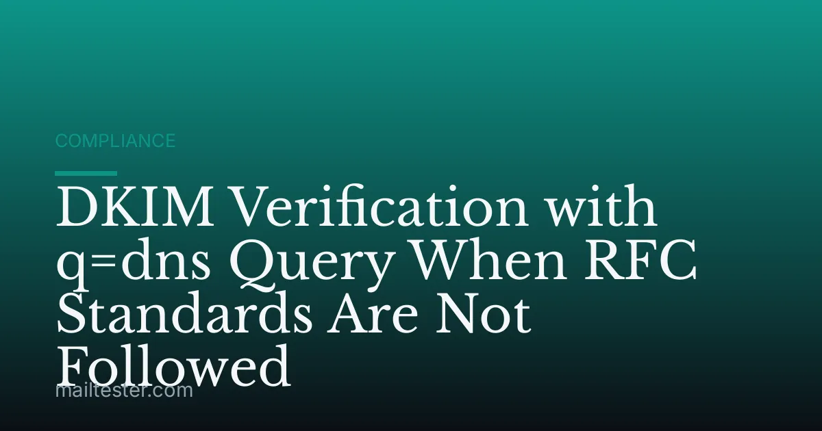 DKIM Verification with q=dns Query When RFC Standards Are Not Followed