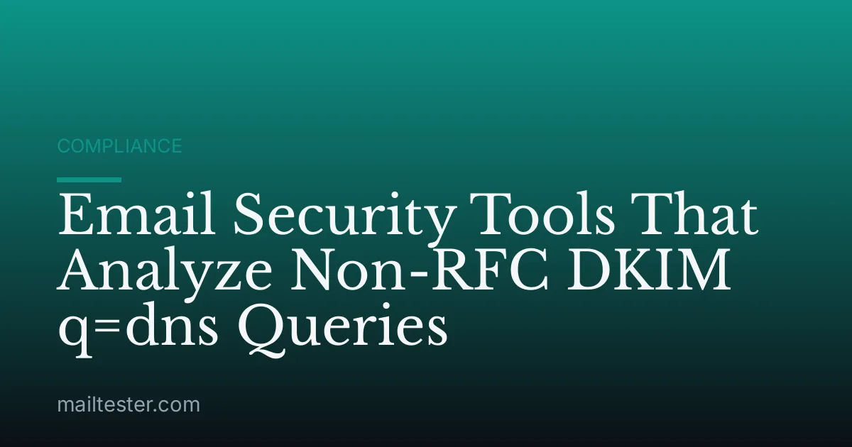 Email Security Tools That Analyze Non-RFC DKIM q=dns Queries