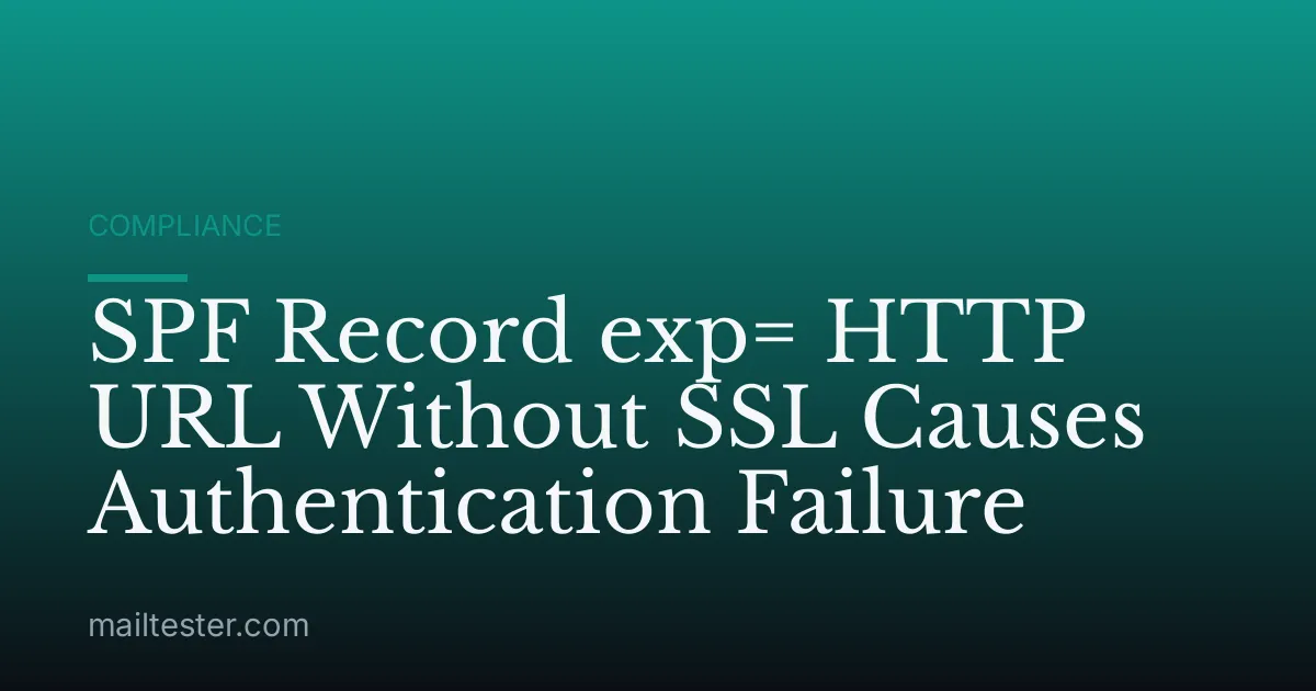 SPF Record exp= HTTP URL Without SSL Causes Authentication Failure
