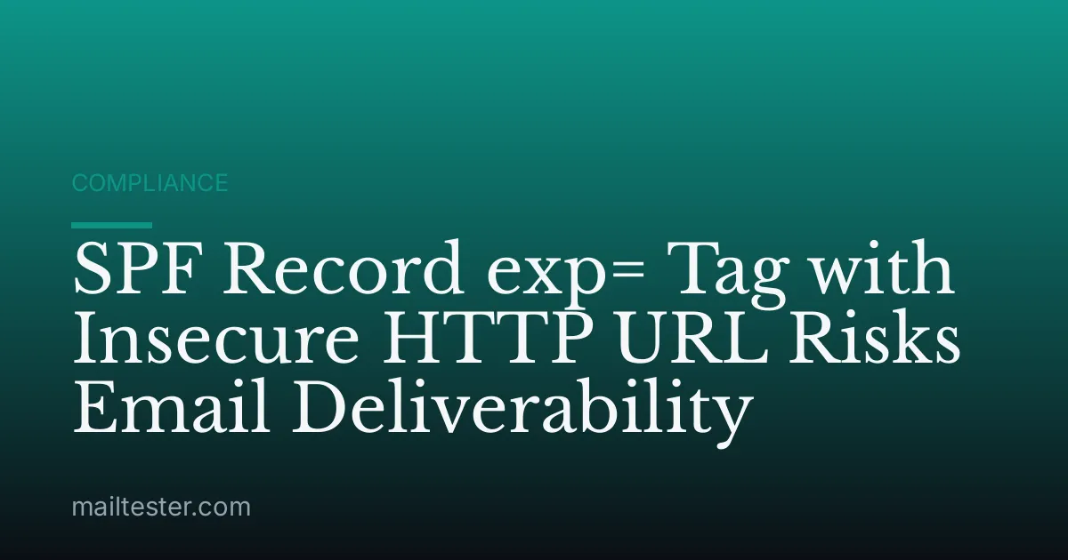 SPF Record exp= Tag with Insecure HTTP URL Risks Email Deliverability