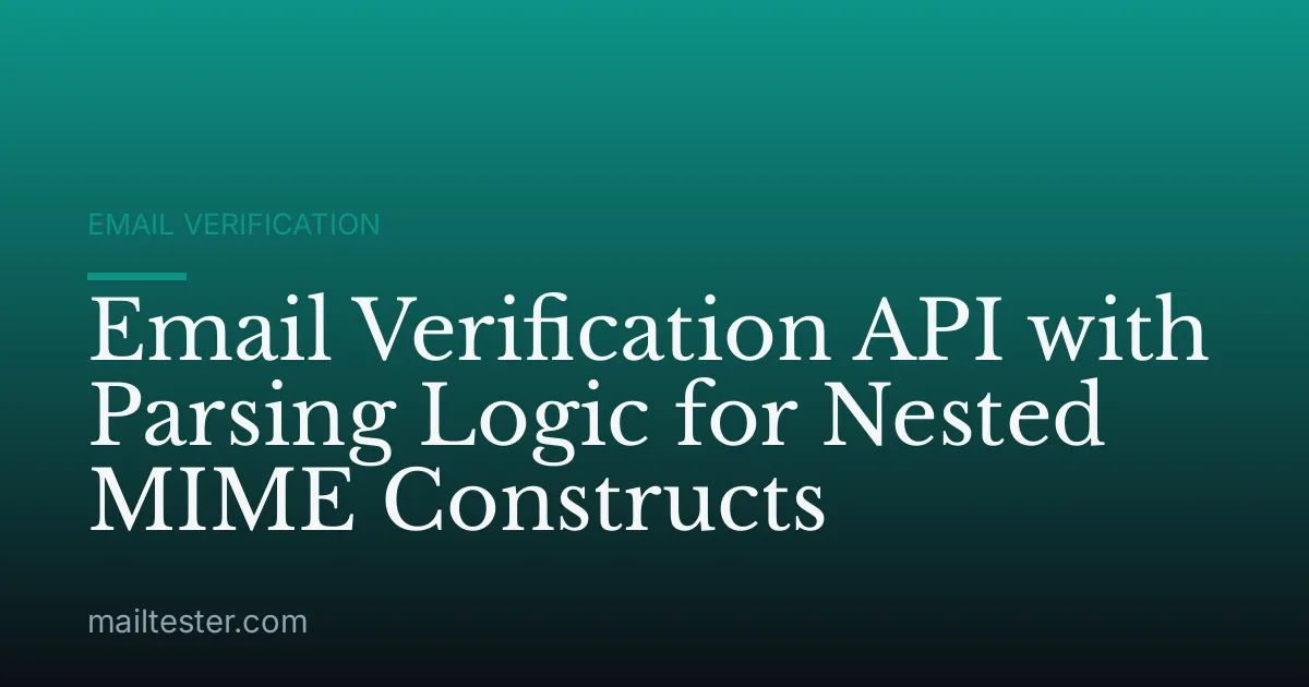 Email Verification API with Parsing Logic for Nested MIME Constructs