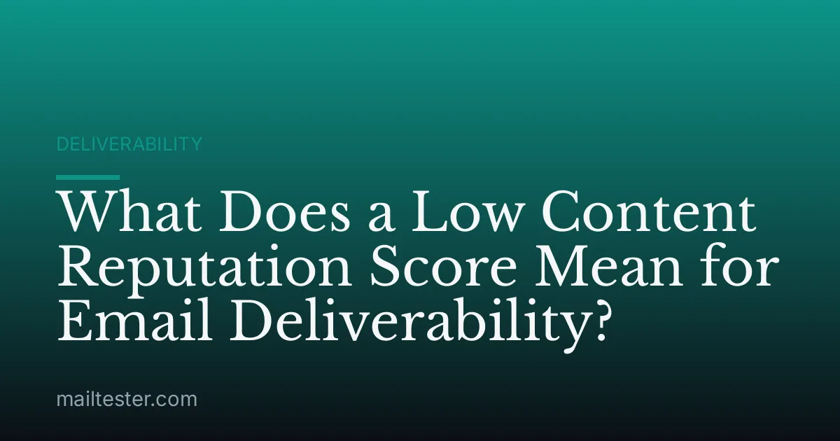 What Does a Low Content Reputation Score Mean for Email Deliverability?