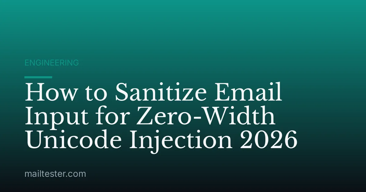 How to Sanitize Email Input for Zero-Width Unicode Injection 2026