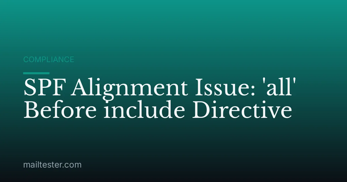 SPF Alignment Issue: 'all' Before include Directive