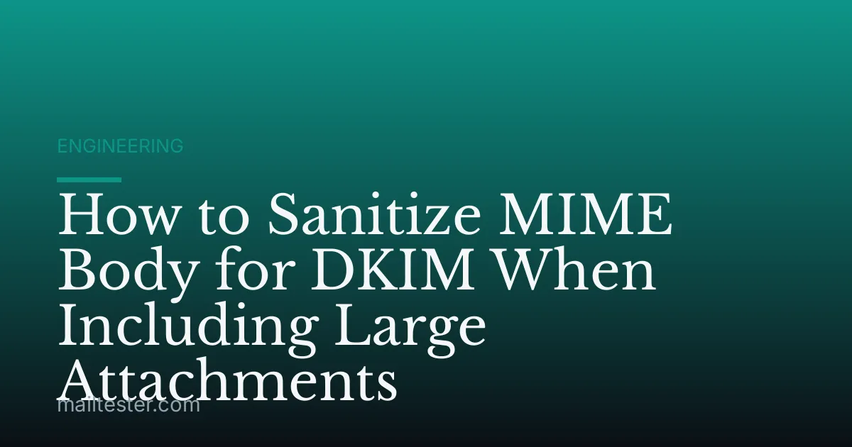 How to Sanitize MIME Body for DKIM When Including Large Attachments