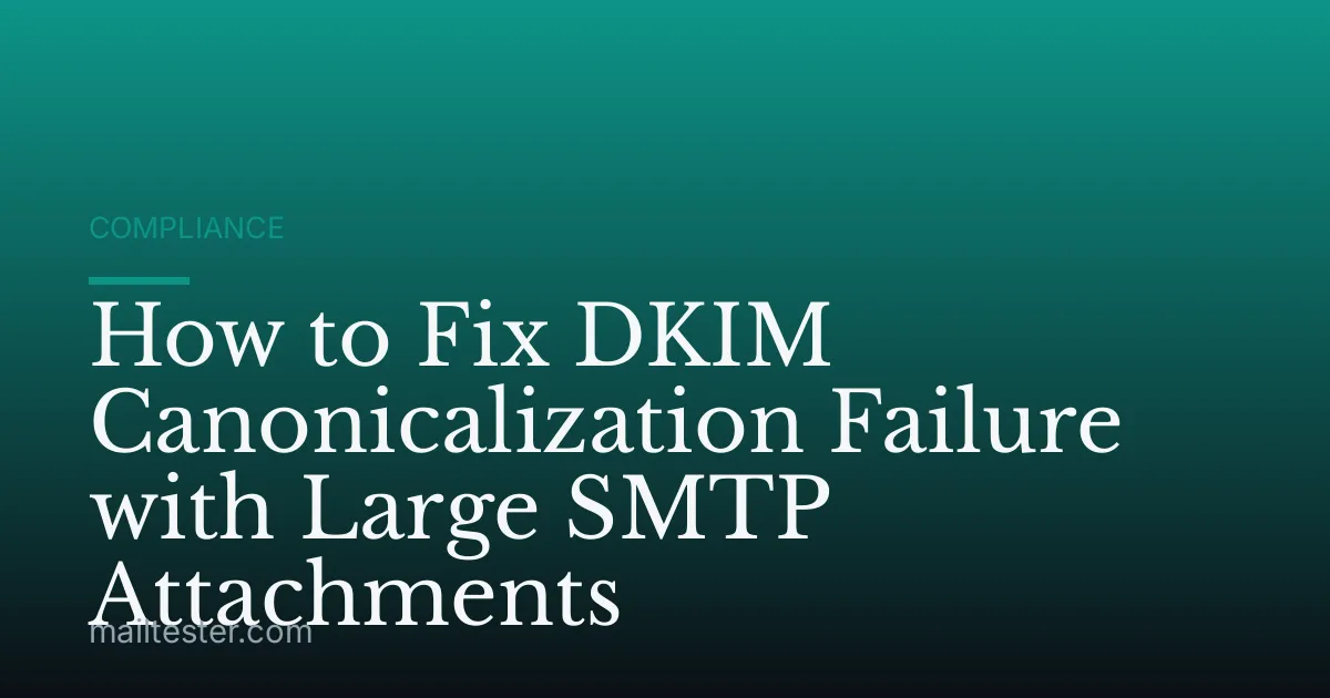 How to Fix DKIM Canonicalization Failure with Large SMTP Attachments