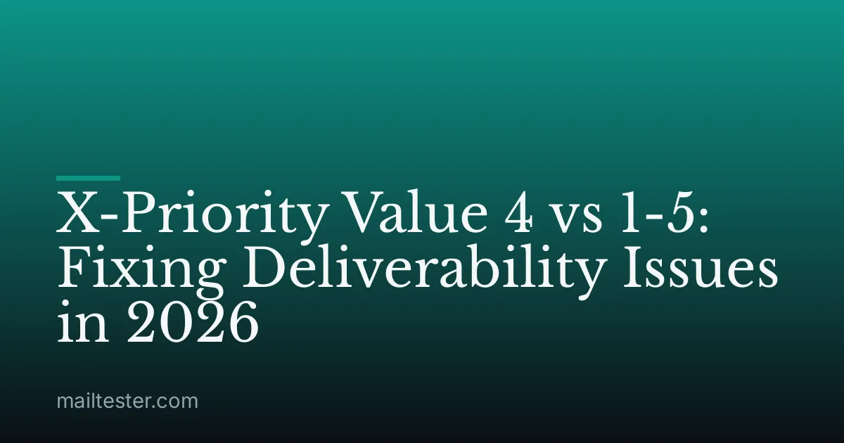 X-Priority Value 4 vs 1-5: Fixing Deliverability Issues in 2026
