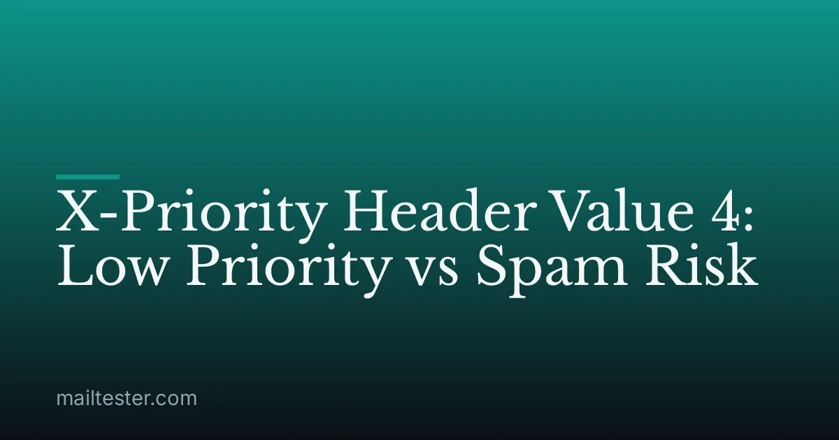 X-Priority Header Value 4: Low Priority vs Spam Risk