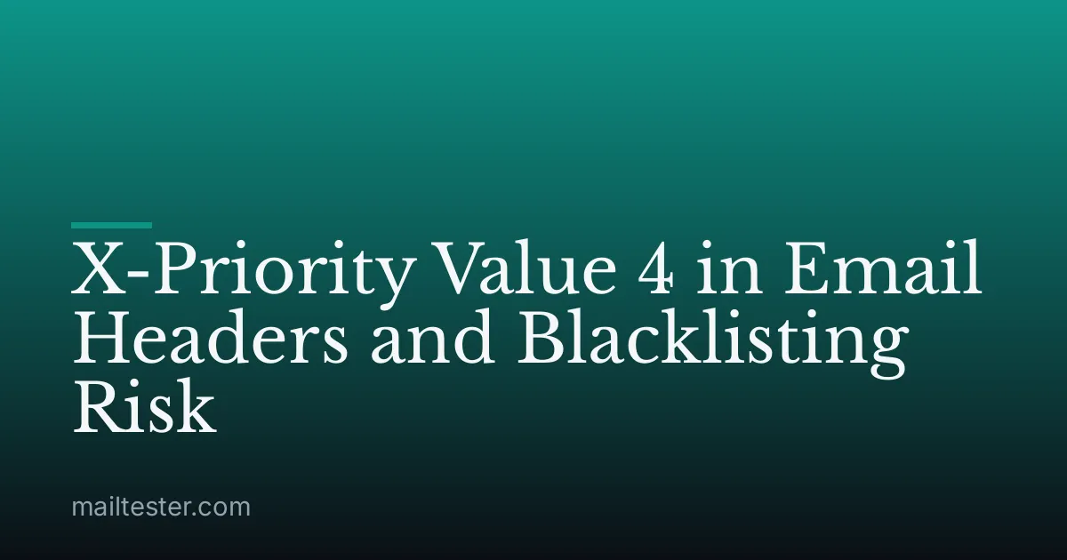 X-Priority Value 4 in Email Headers and Blacklisting Risk