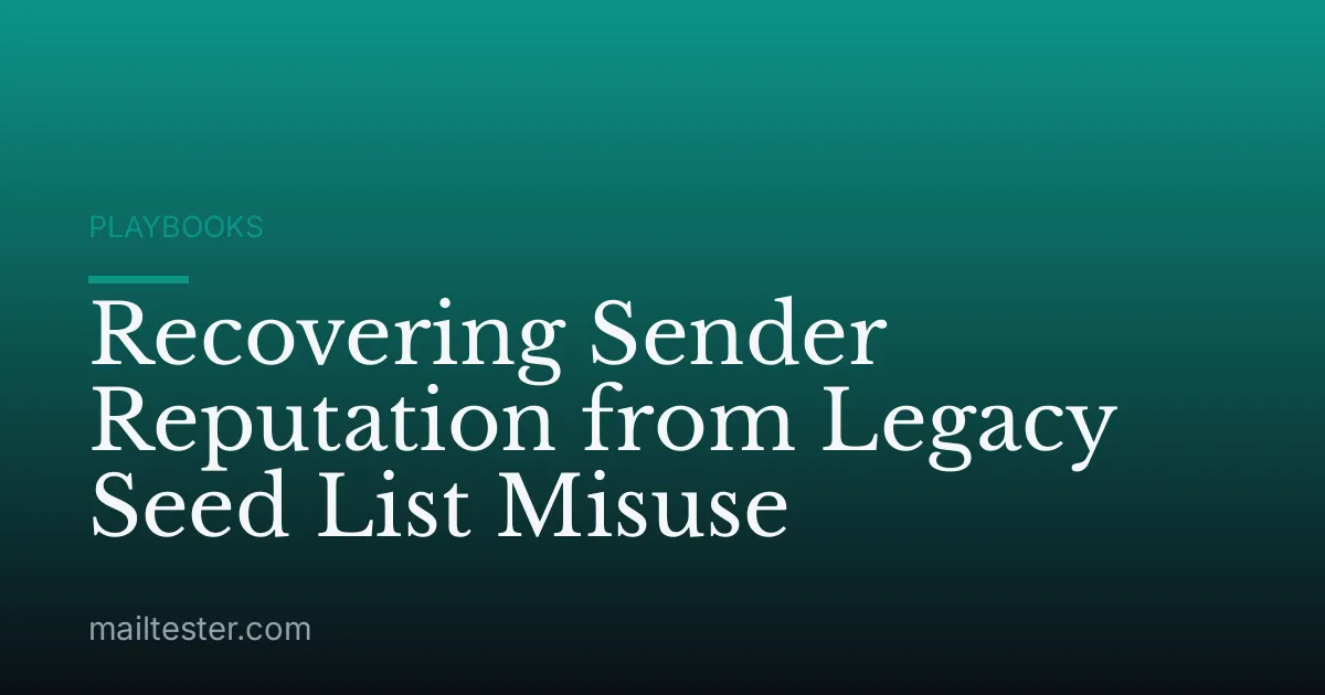 Recovering Sender Reputation from Legacy Seed List Misuse