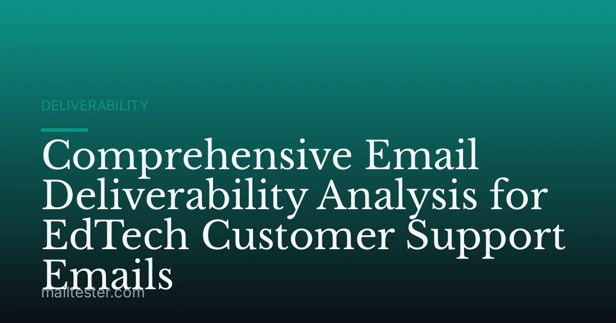 Comprehensive Email Deliverability Analysis for EdTech Customer Support Emails