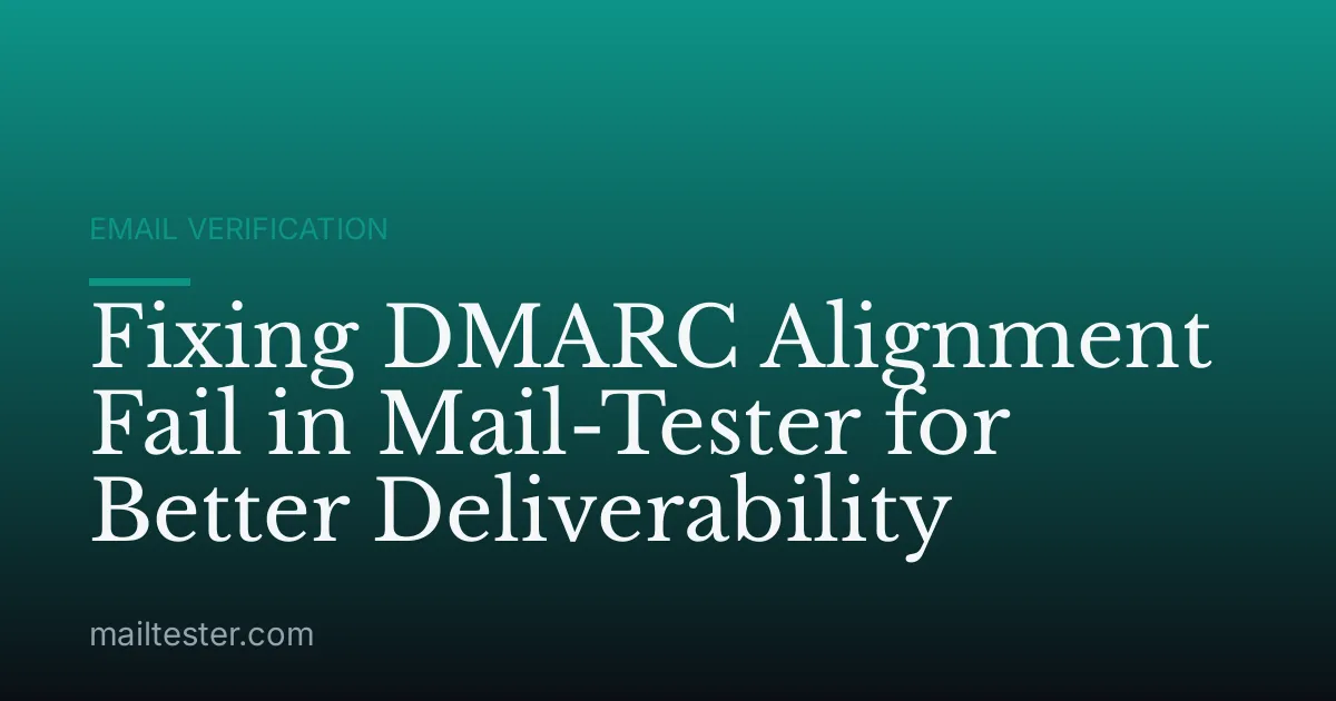 Fixing DMARC Alignment Fail in Mail-Tester for Better Deliverability