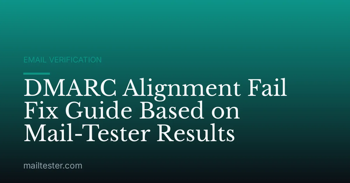 DMARC Alignment Fail Fix Guide Based on Mail-Tester Results