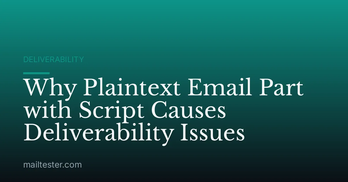 Why Plaintext Email Part with Script Causes Deliverability Issues