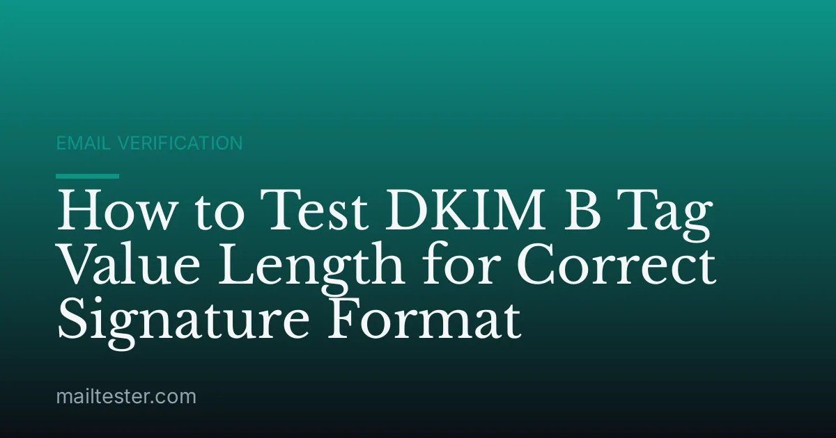 How to Test DKIM B Tag Value Length for Correct Signature Format
