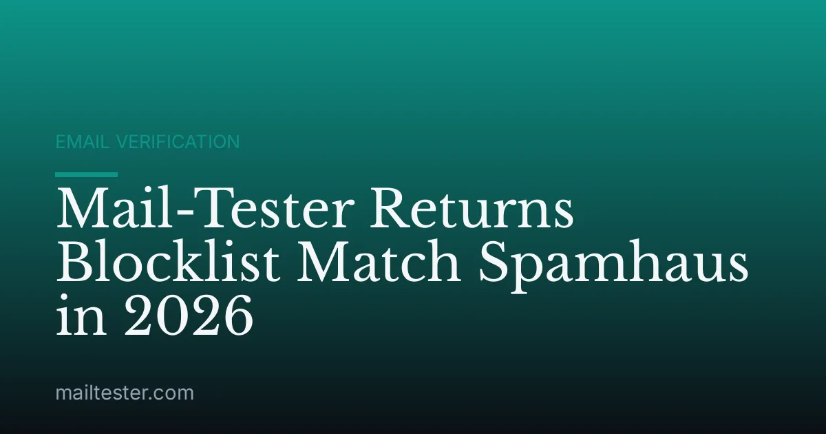 Mail-Tester Returns Blocklist Match Spamhaus in 2026