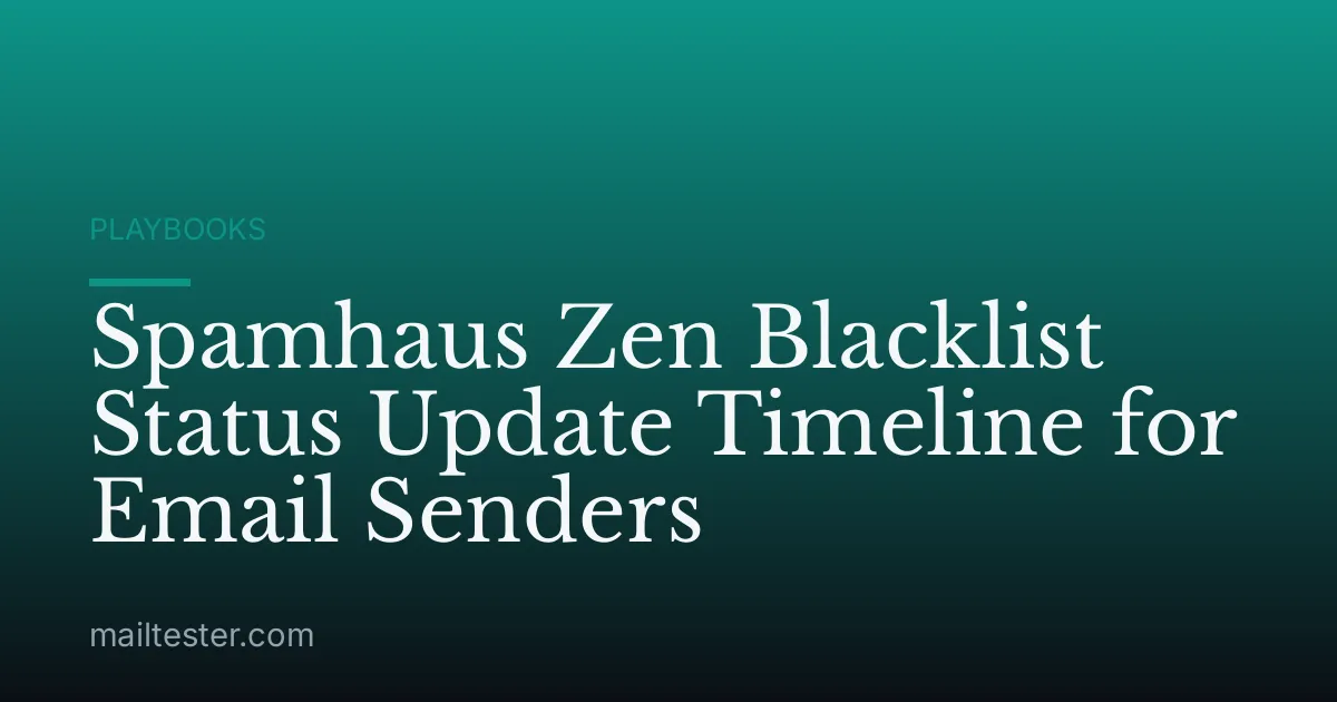 Spamhaus Zen Blacklist Status Update Timeline for Email Senders