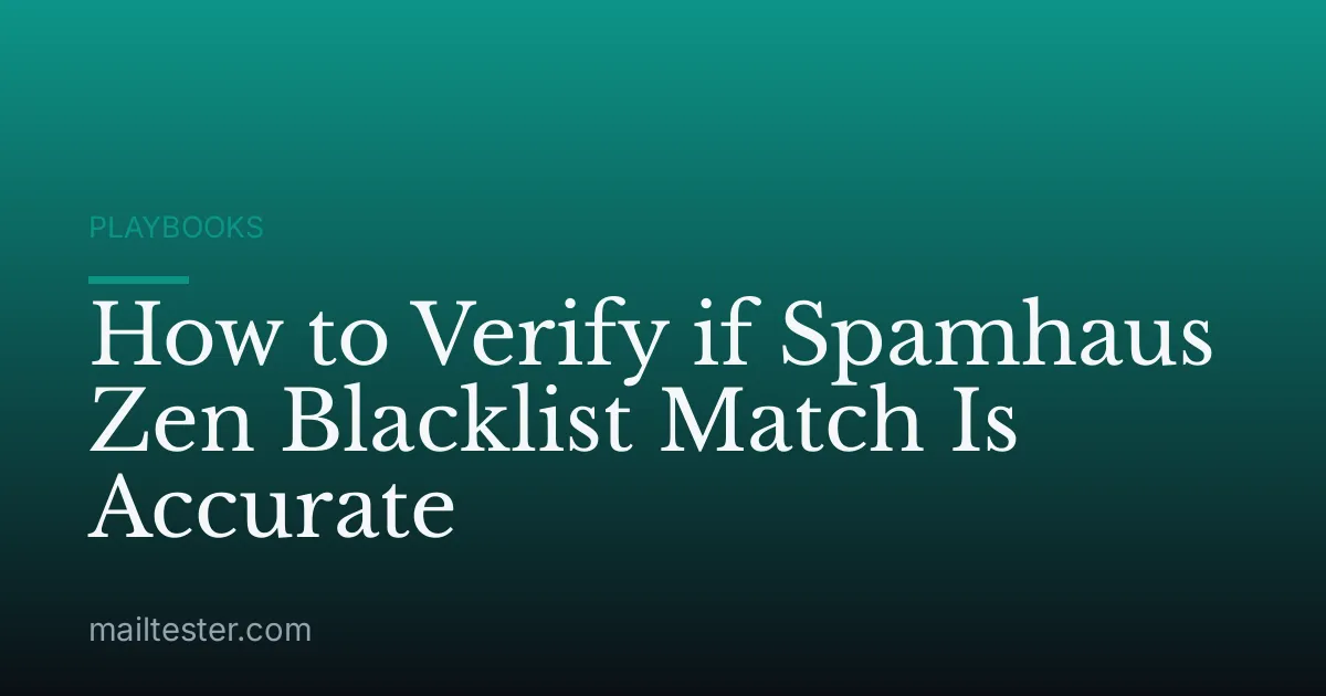 How to Verify if Spamhaus Zen Blacklist Match Is Accurate
