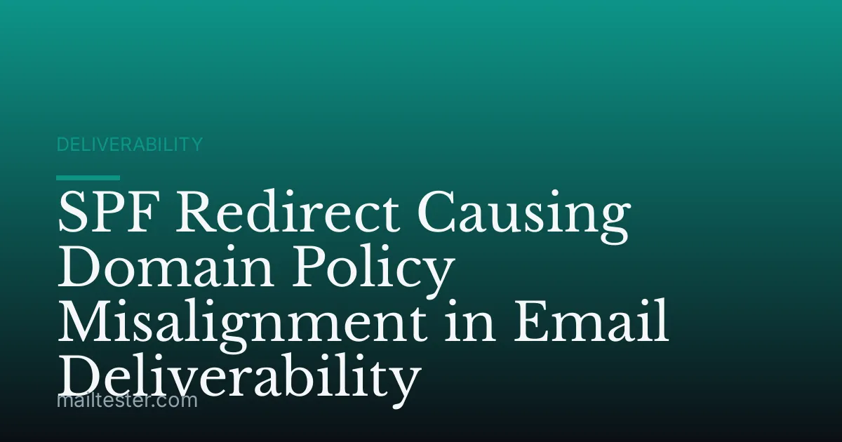 SPF Redirect Causing Domain Policy Misalignment in Email Deliverability