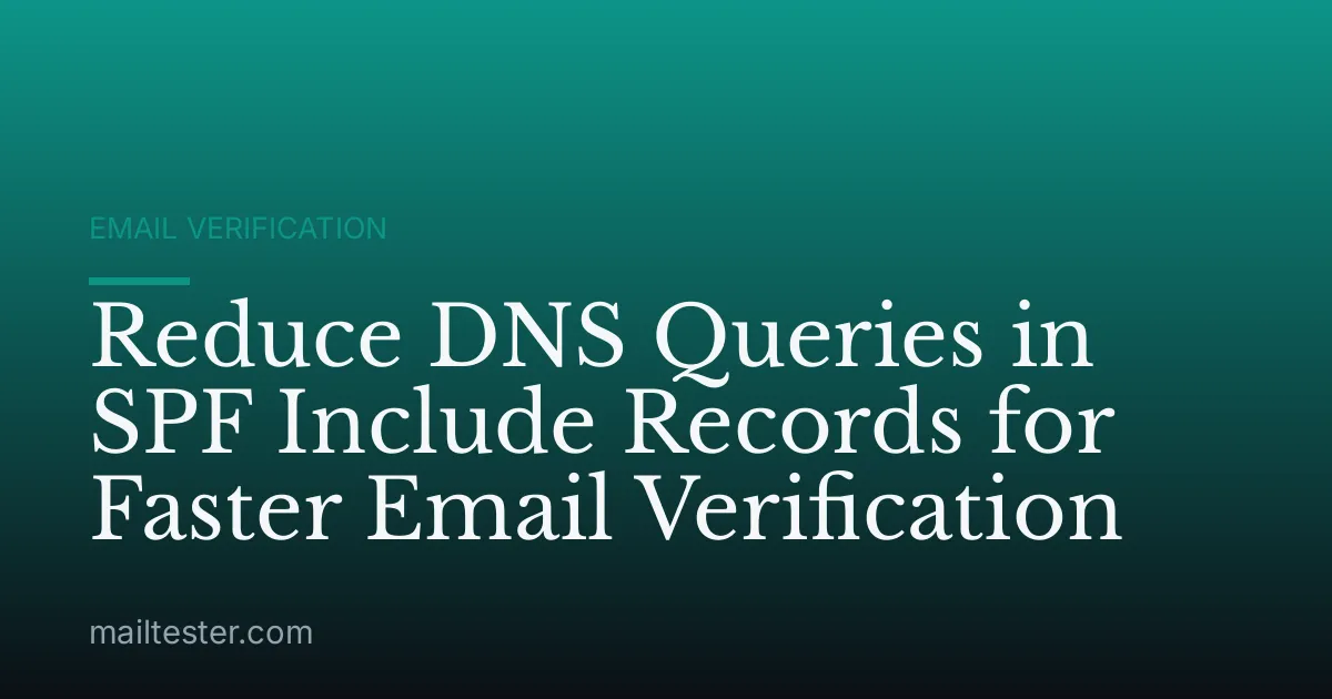 Reduce DNS Queries in SPF Include Records for Faster Email Verification