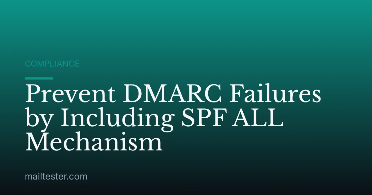 Prevent DMARC Failures by Including SPF ALL Mechanism