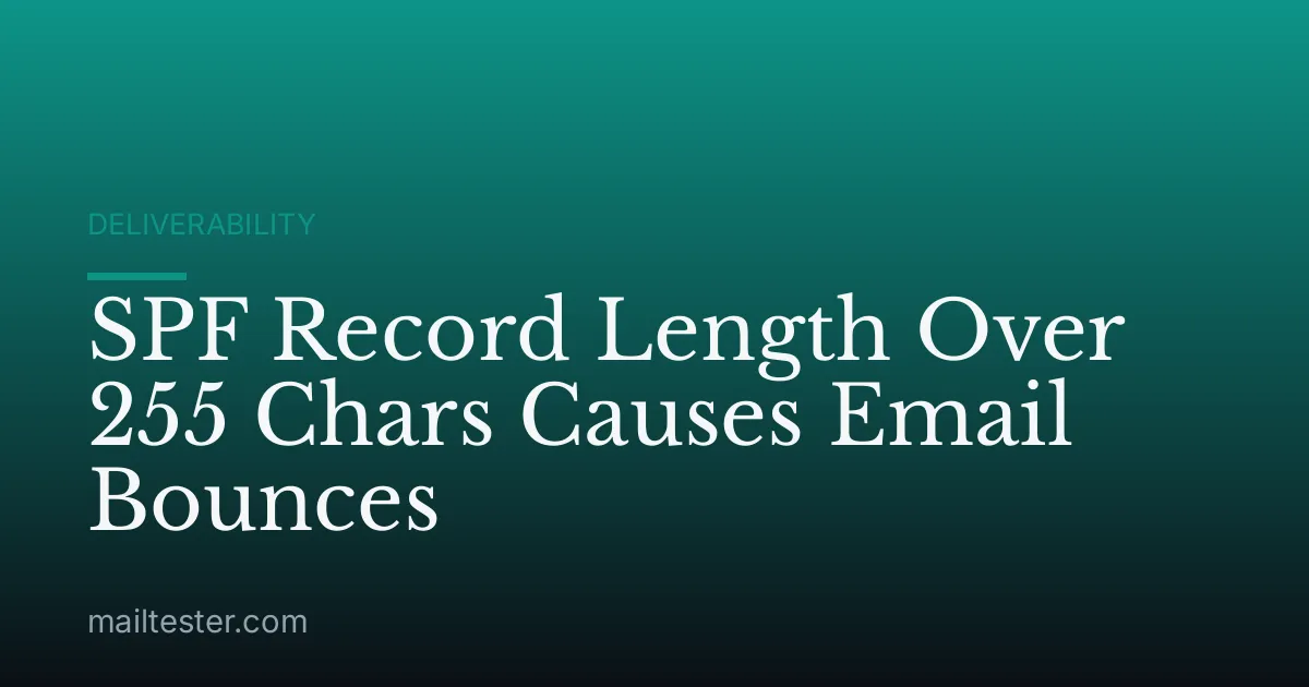 SPF Record Length Over 255 Chars Causes Email Bounces