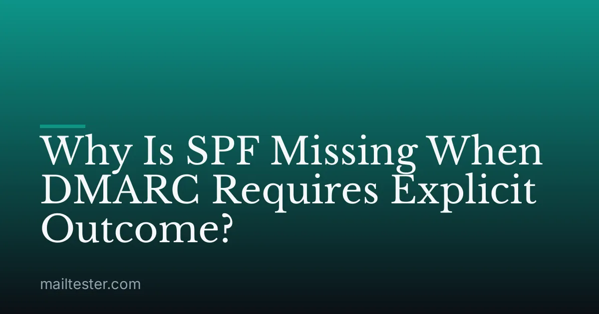 Why Is SPF Missing When DMARC Requires Explicit Outcome?