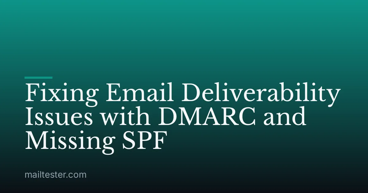 Fixing Email Deliverability Issues with DMARC and Missing SPF