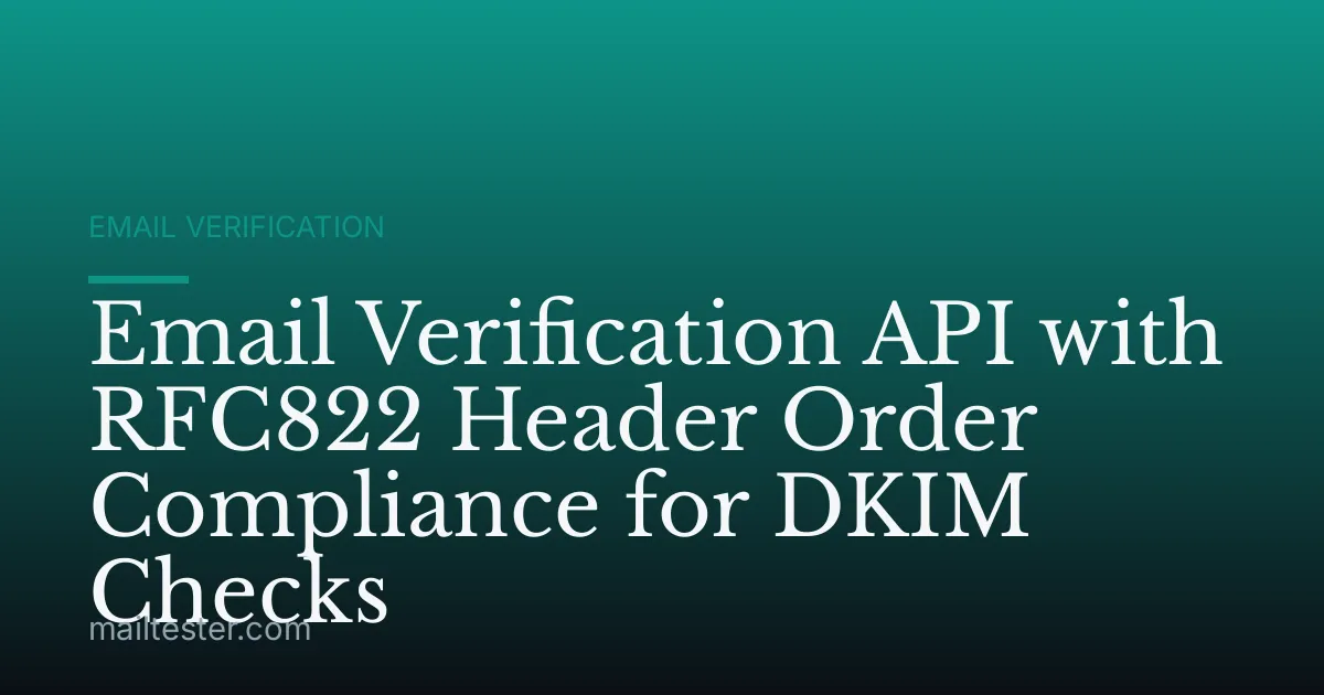 Email Verification API with RFC822 Header Order Compliance for DKIM Checks
