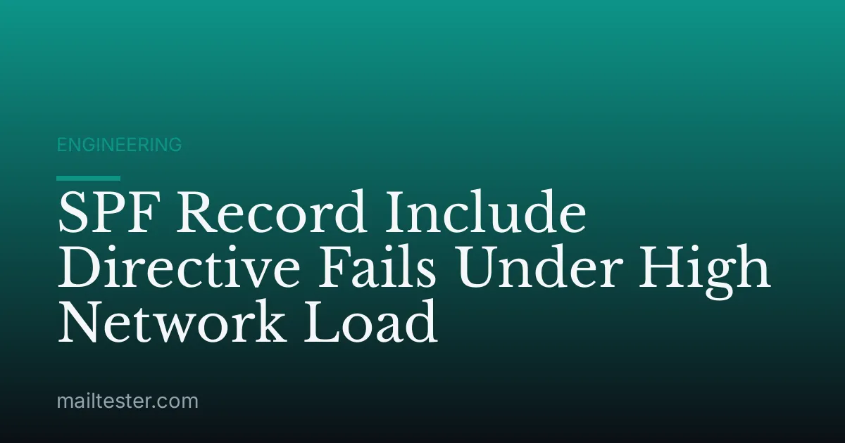 SPF Record Include Directive Fails Under High Network Load