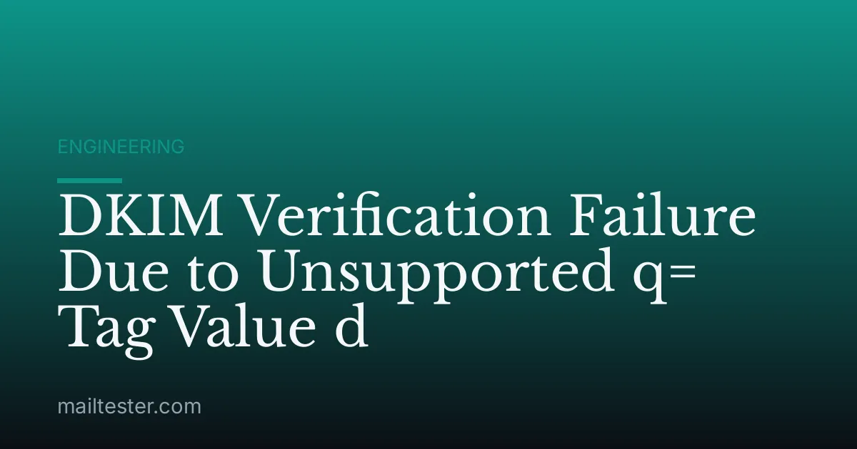 DKIM Verification Failure Due to Unsupported q= Tag Value d