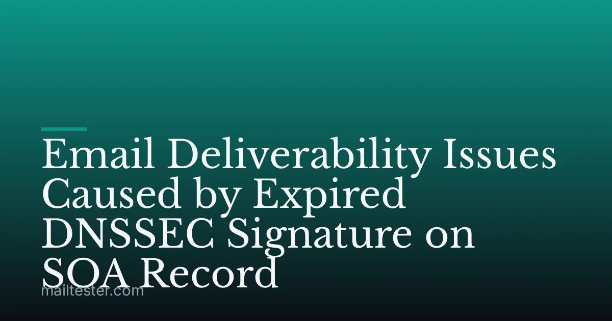 Email Deliverability Issues Caused by Expired DNSSEC Signature on SOA Record